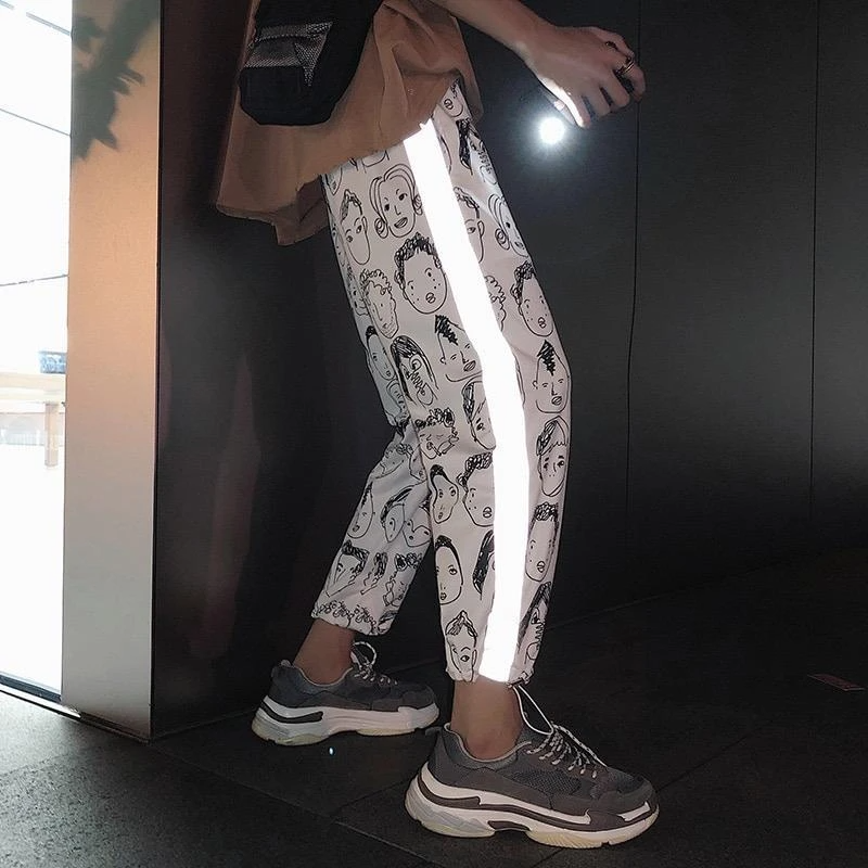 Luminous stripe trousers
