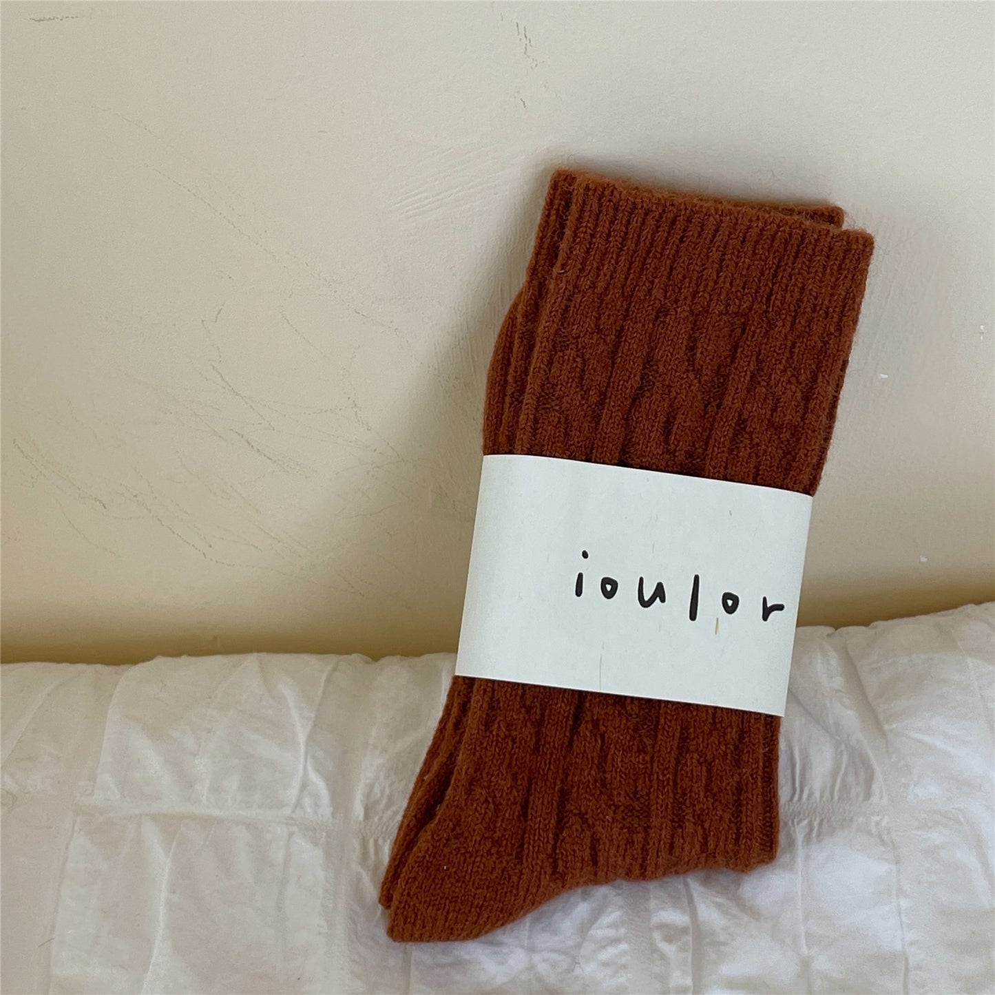 Warm And Thick Japanese Pile Socks Solid Color Mid-tube Socks
