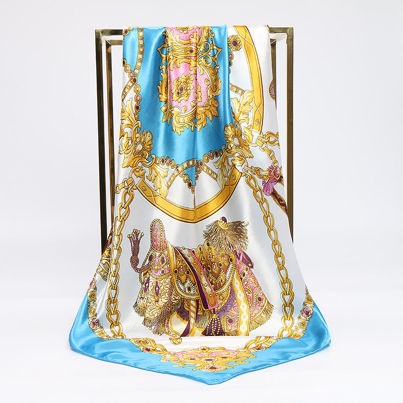 Malay Fashion Bib With Bag All-match Small Silk Scarf