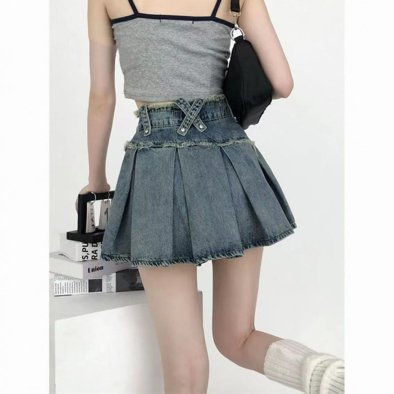 This Edgy Yet Playful Denim Skirt Is The Perfect Choice For Petite Girls This Summer