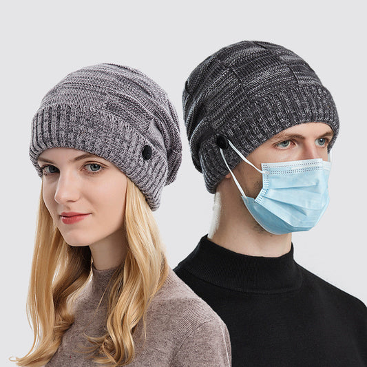 Women's Fashion Flanged Mixed Color Sweater Hat