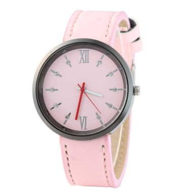Belt watch men's business watch European version diamond-studded simple scale men's watch