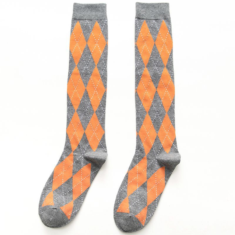 College Style Calf Rhomboid Cotton Student Tide Piled Pile Of Socks