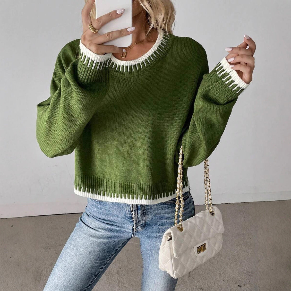 Strikmoderne Individuel Afslappet Løs Sweater