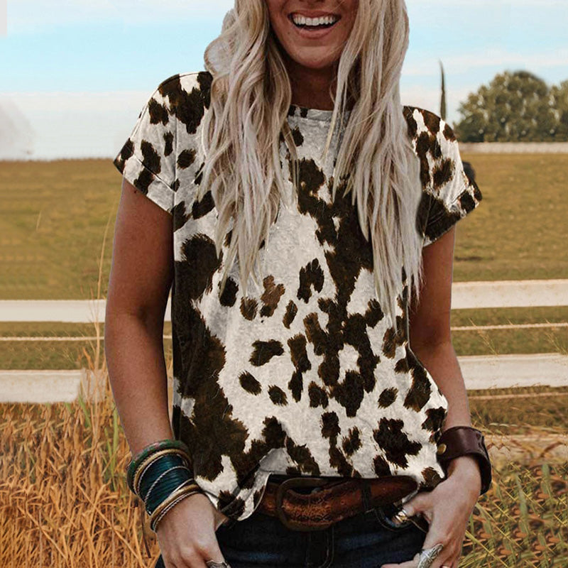 T-shirt med rund hals og grafisk print i etnisk stil