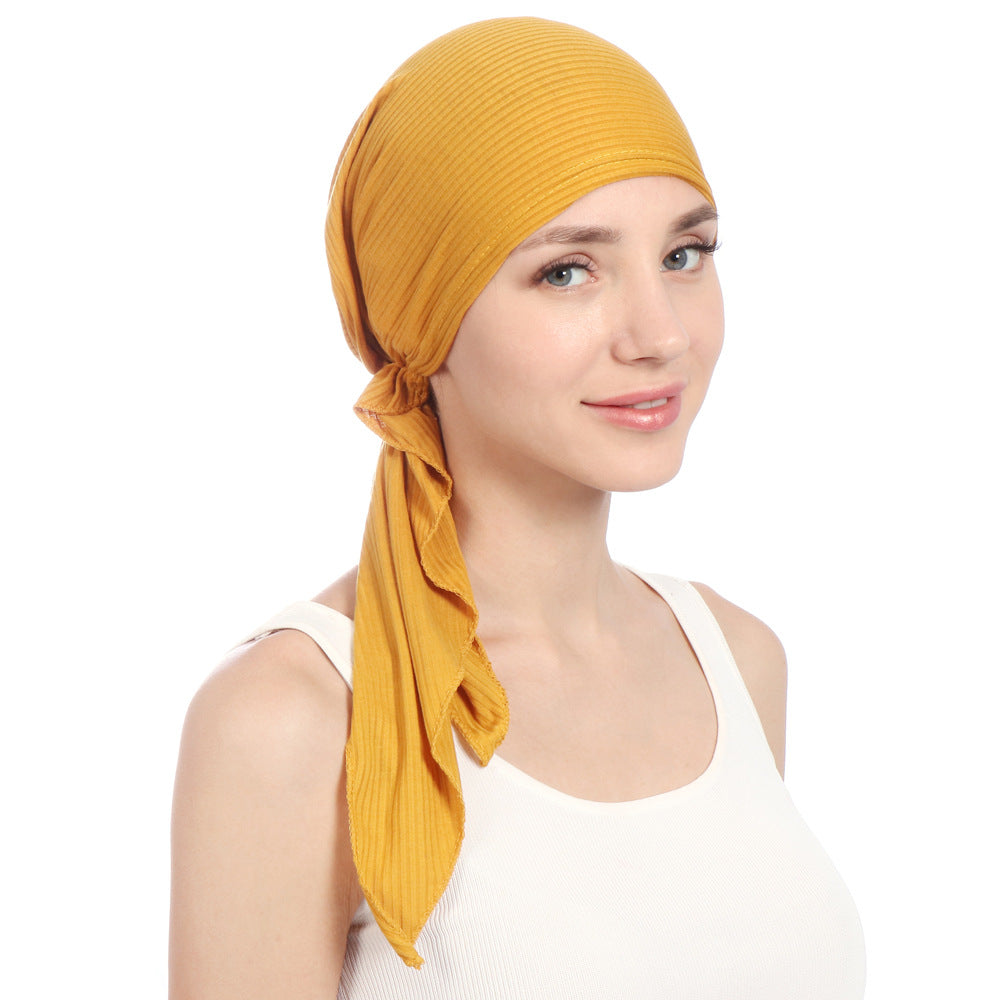 Folded curved solid color toe two tails drawn cotton cap
