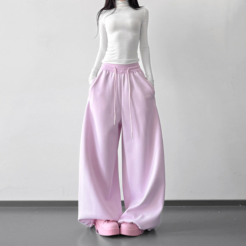 Womens Winter Fleece-Lined Straight-Cut Casual Pants For A Slimming Sporty Look