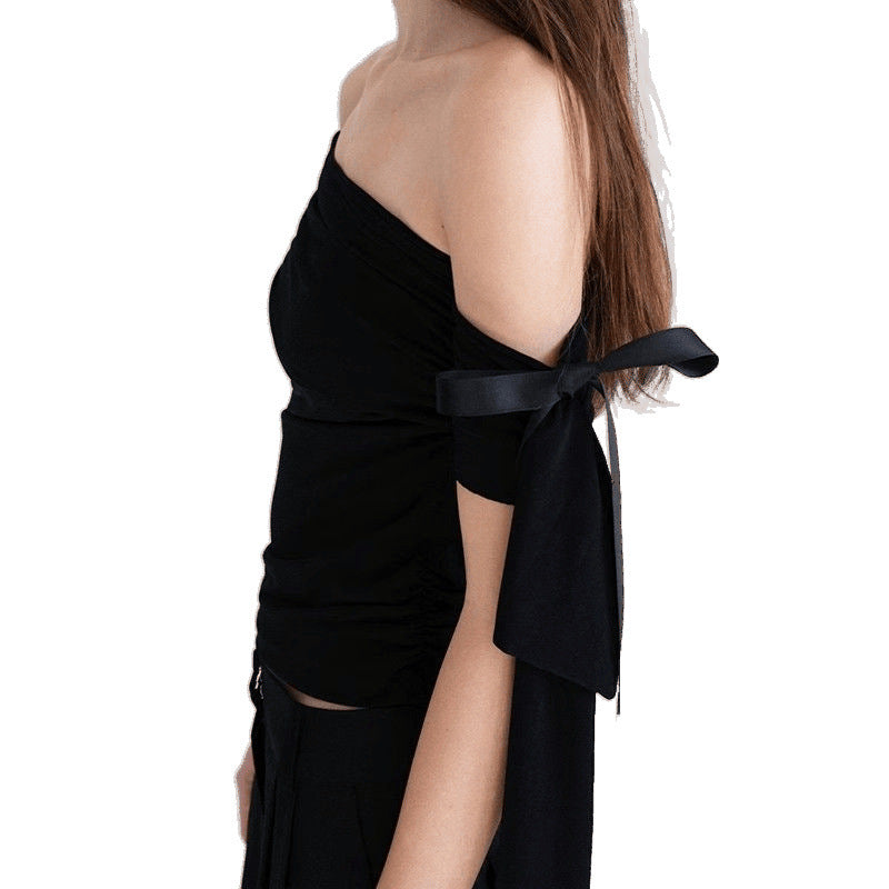 Slimming Designer-style White Off-shoulder Top