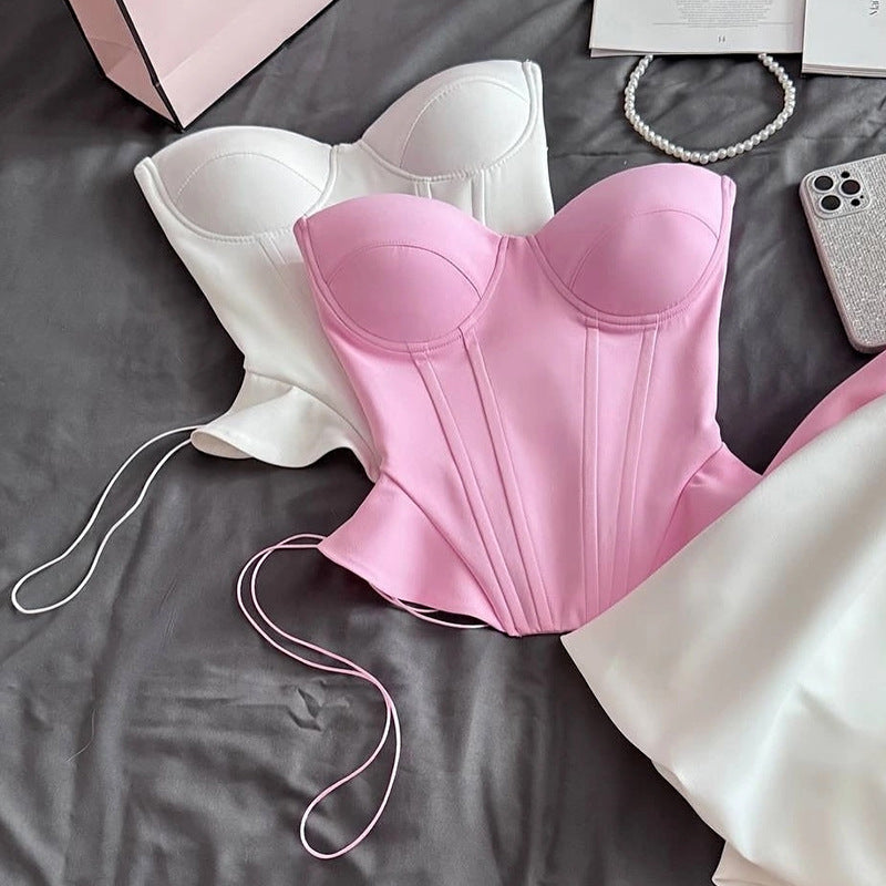 Sexy Chic Tube Short Top And Bud-Shape Skirt Set
