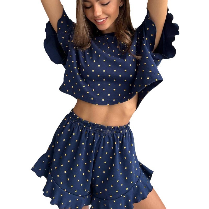 Women's Fashion Loose Star Short-Sleeve Set
