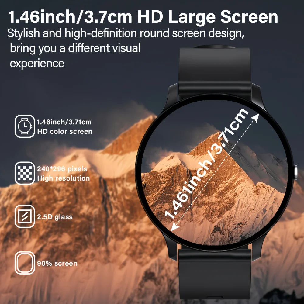 Smart Watch 1.46 HD Screen Heart Rate Monitor Sports Fitness Watch IP68 Waterproof Bluetooth Android IOS Smart Watch