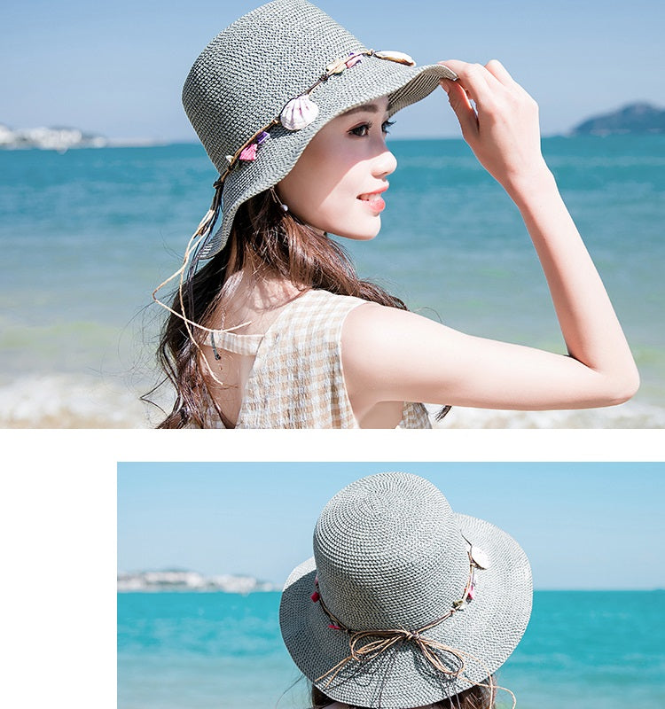 Versatile Sunscreen Beach Trip Summer Straw Hat Girl