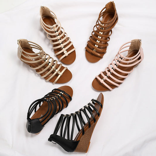 Women's Wedge Sandals With Casual Seaside Vacation Roman Sandals
