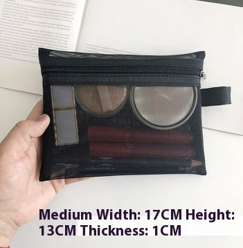 Portable Portable Mini Mesh Simple Makeup Bag