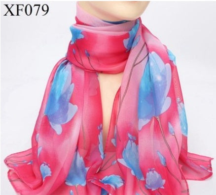 Spring And Autumn Print Chiffon Scarf Shawl