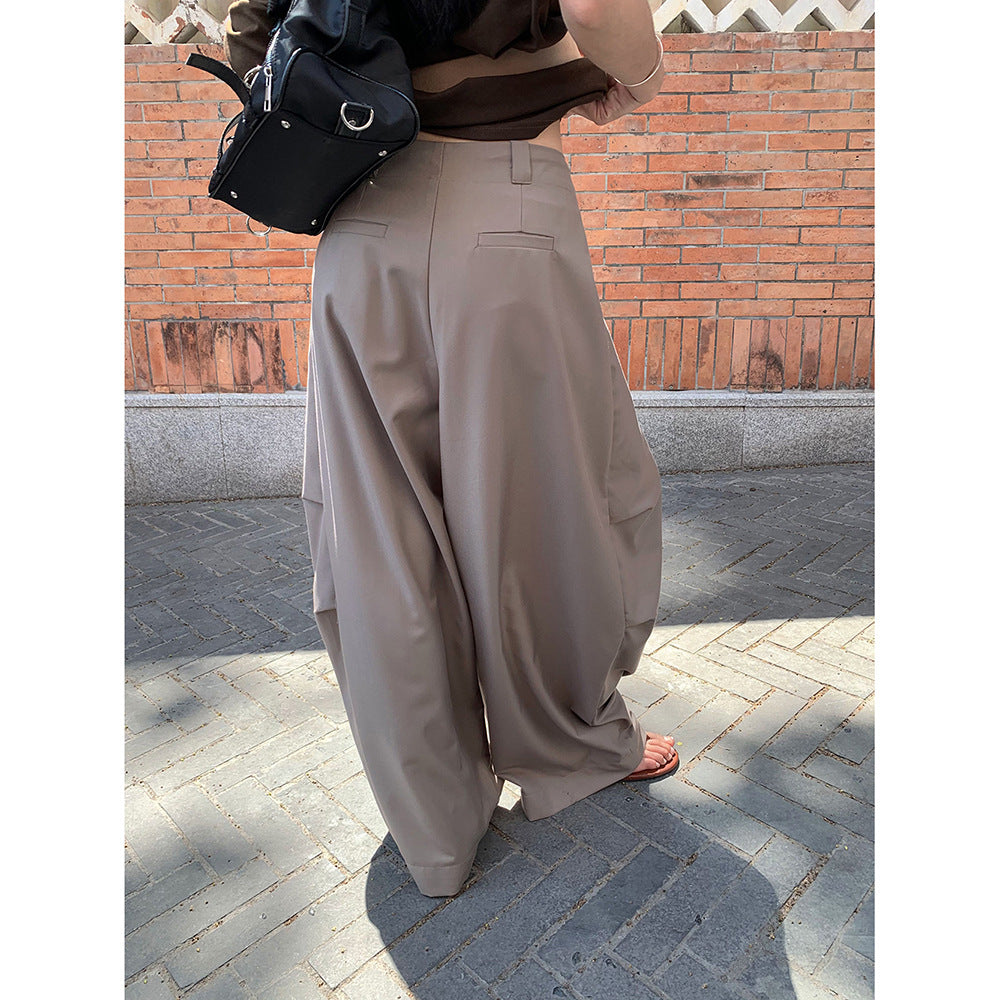 Chic Pleated Wide-leg Pants For Women Summer Style Relaxed Fit