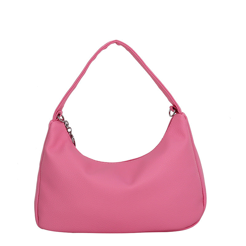 Simple Candy Color One Shoulder Underarm Bag Crescent