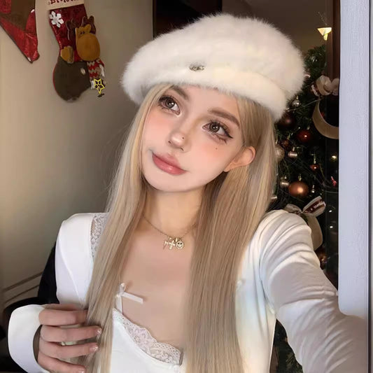 Full Hair Type Women's Long Straight Hair Gray Gold Wig