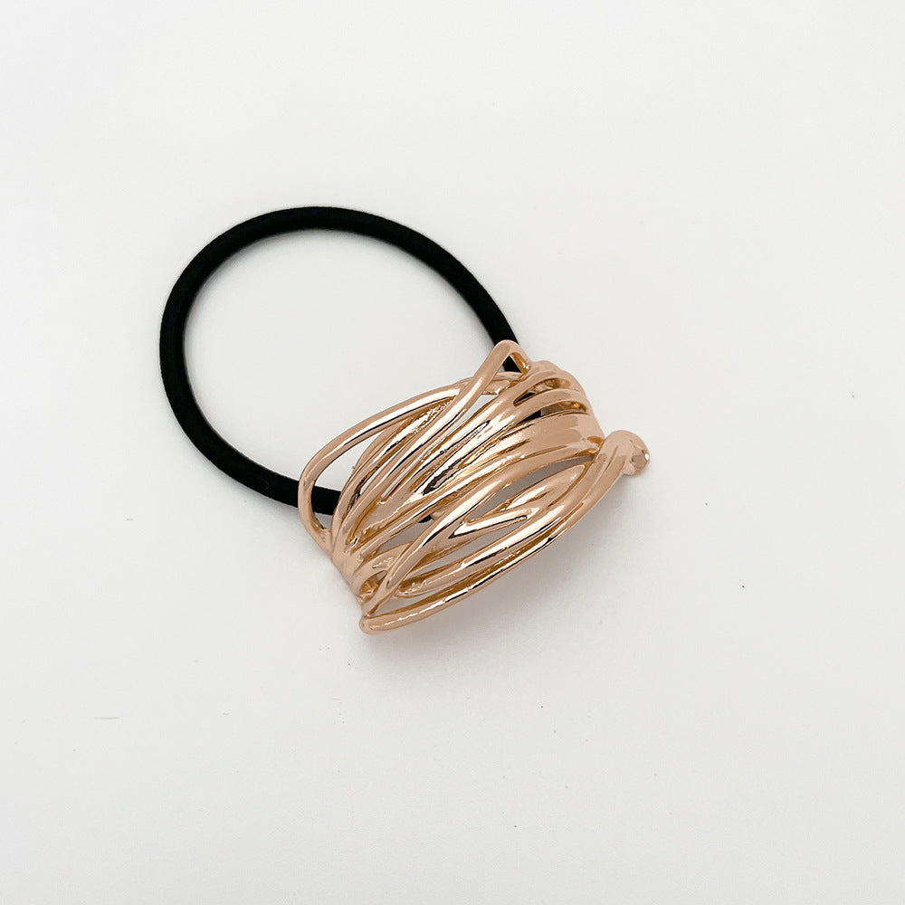 U-shaped Alloy Seamless Hair Rope Female Simple European And American Style Wind Irregular