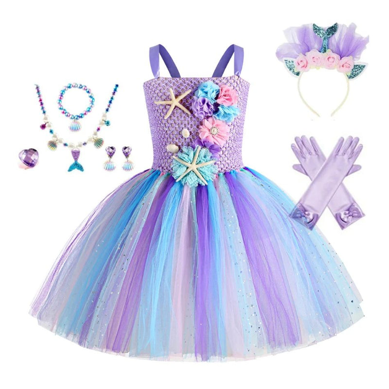 Girls Mermaid Tutu Dress Under The Sea Theme Birthday Party