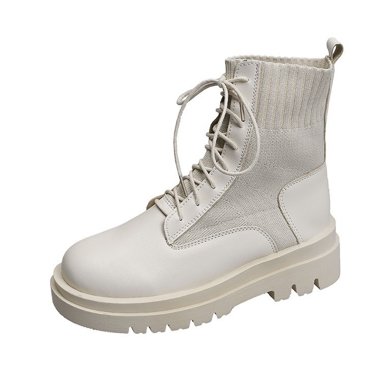 Women's Thin Thick-soled Lace-up Ankle Boots