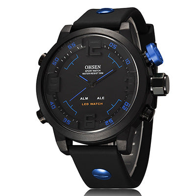 Men's Large-cap Watch Electronic Quartz Dual Movement Watch Waterproof Watch