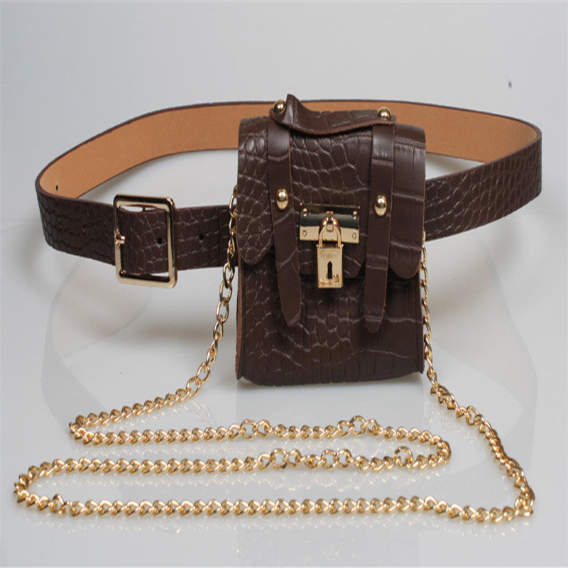 Metal chain belt small bag