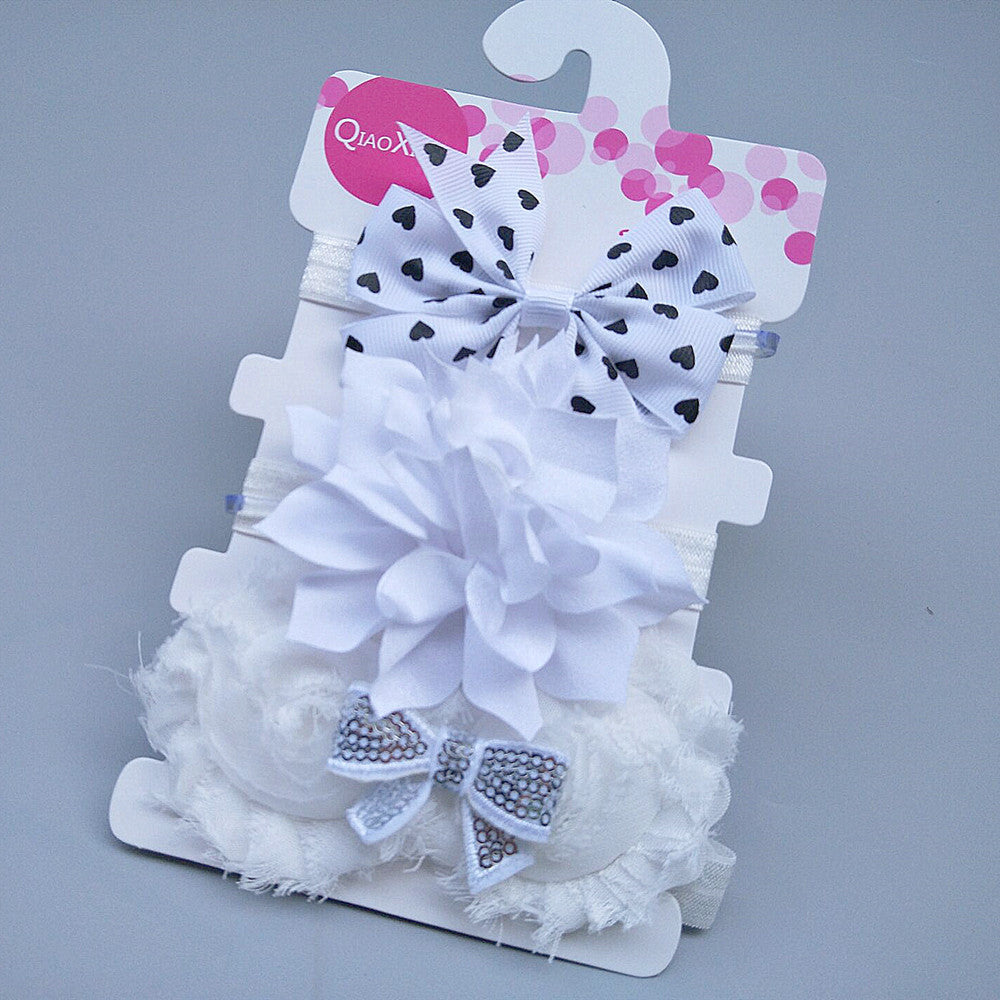 Three-piece children's bow with headband