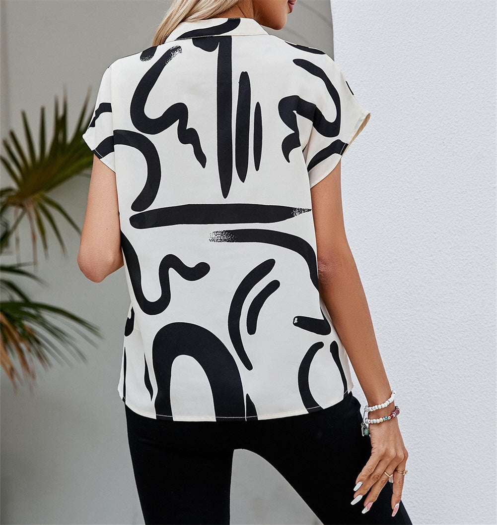 Mode Elegant Dame Flagermuseærme T-shirt