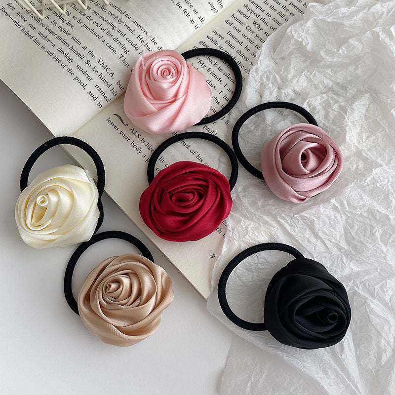 Rose Flower Hairband Niche Rubber Band