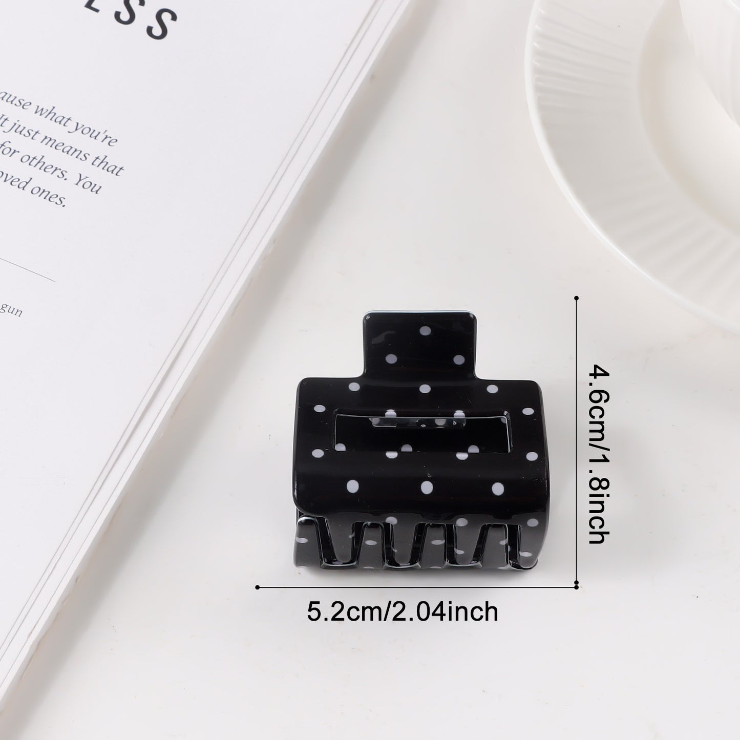 Square Polka Dot Style Elegant Updo Shark Clip