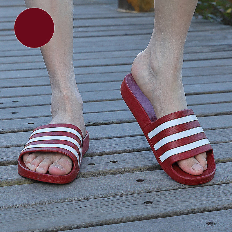 Slippers Home Indoor Bathroom Non-Slip Bathing Soft Striped Sandals And Slippers