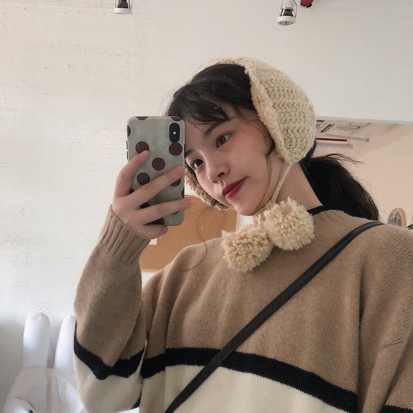 Autumn And Winter Cute Earflaps Warm With Velvet Earmuffs