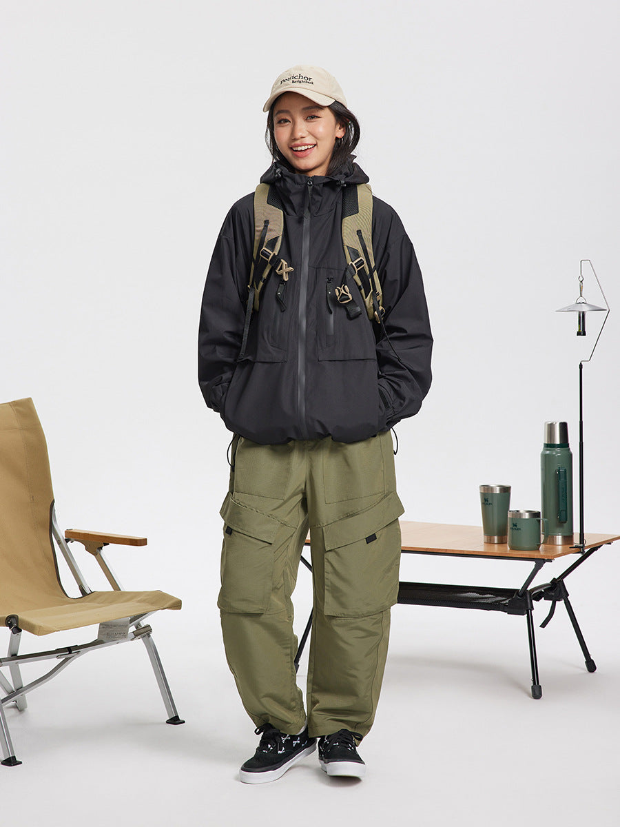 Men's And Women's Fashion Outdoor Camping Solid Color Jacket Coat
