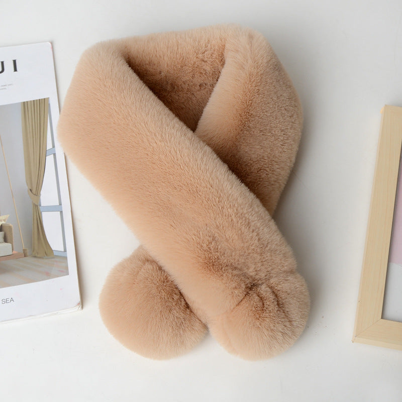 Warm thickened fur plush scarf
