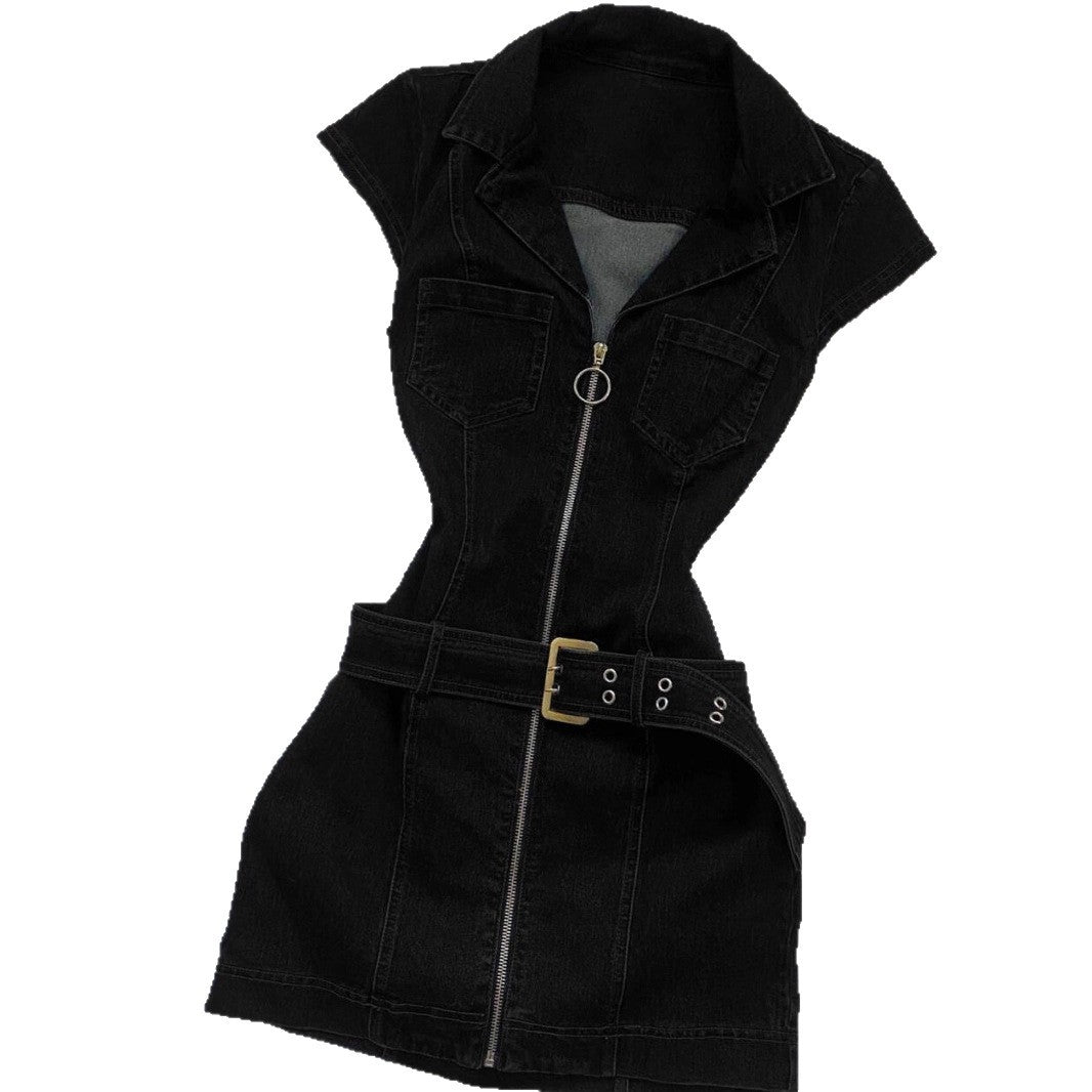 Retro Sleeveless Denim Dress For Bold Chic Girls