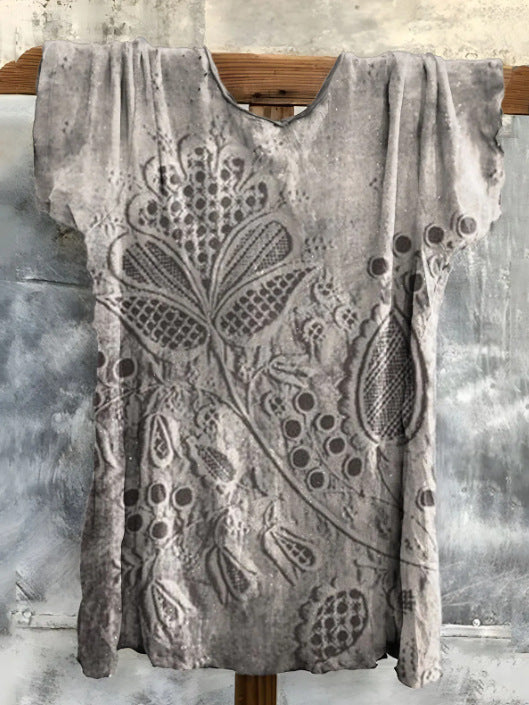 Fashion Digital Printing Loose Casual Women's Top