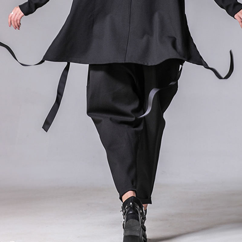 Pleated thin tapered banana pants