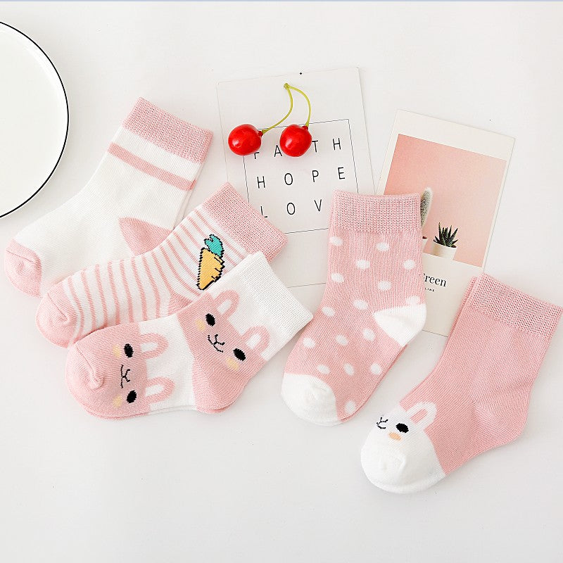 Boys And Girls Cotton Mid-tube Floor Socks
