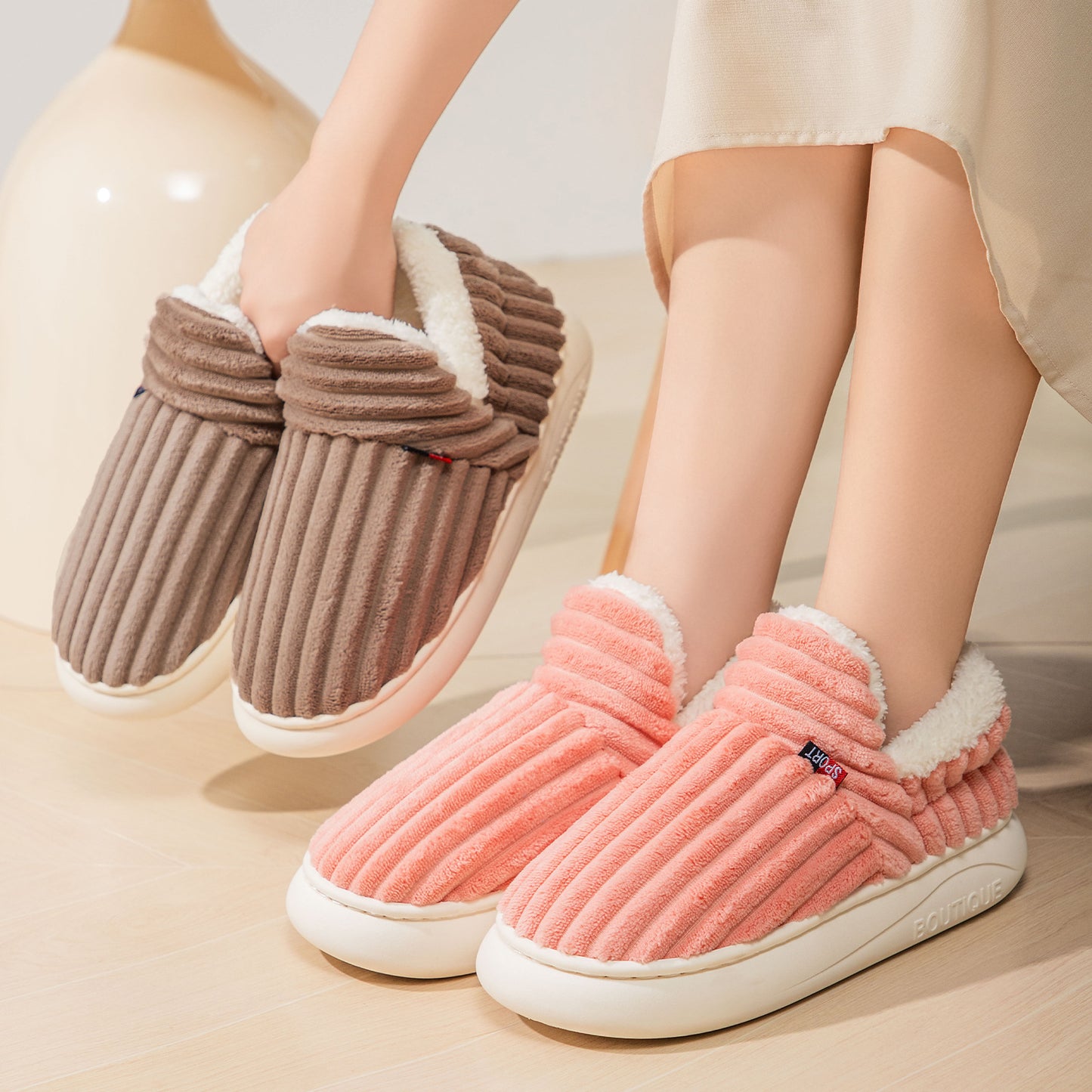 Cotton Shoes Winter Women's Home Slippers Cotton