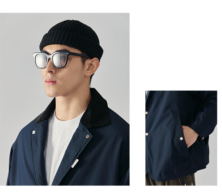 Vintage Work Clothes Simple Loose Suit Long Sleeved Men's Coat