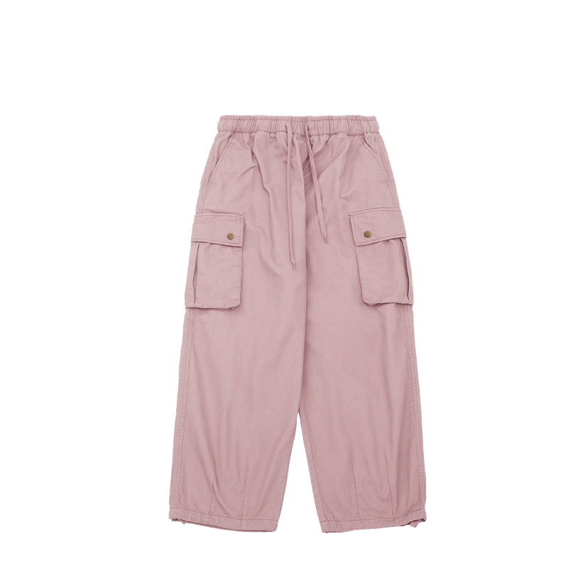 Men's Twill Wide Leg Loose Large Workwear With Pocket Paratrooper Pants