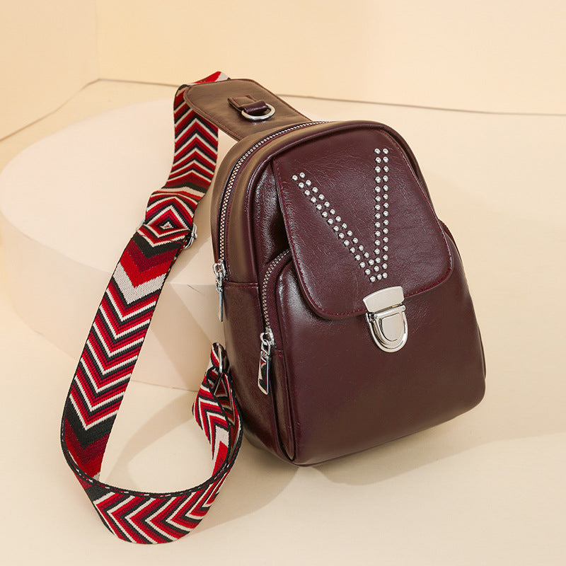 Dame blød læder casual all-match skuldertaske/crossbody-taske