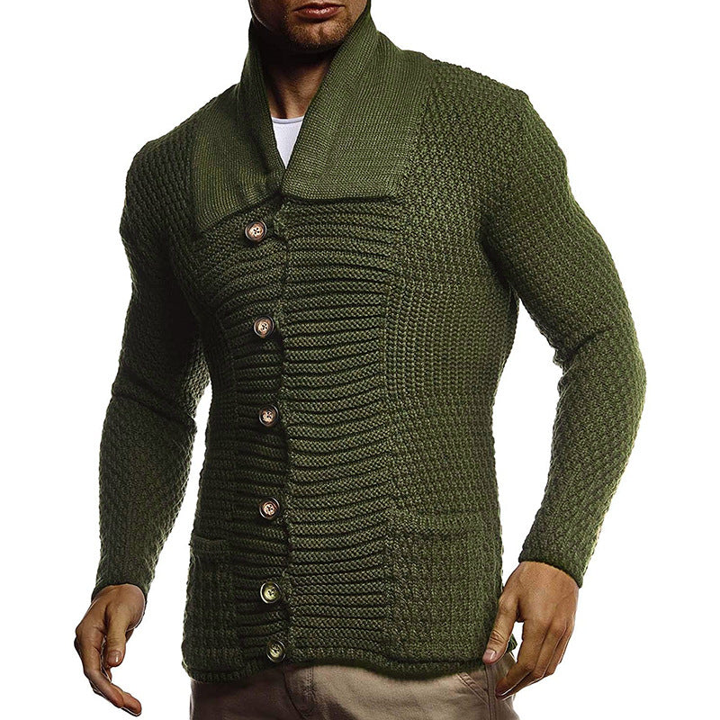Mode ensfarvet langærmet strikjakke ny sweater