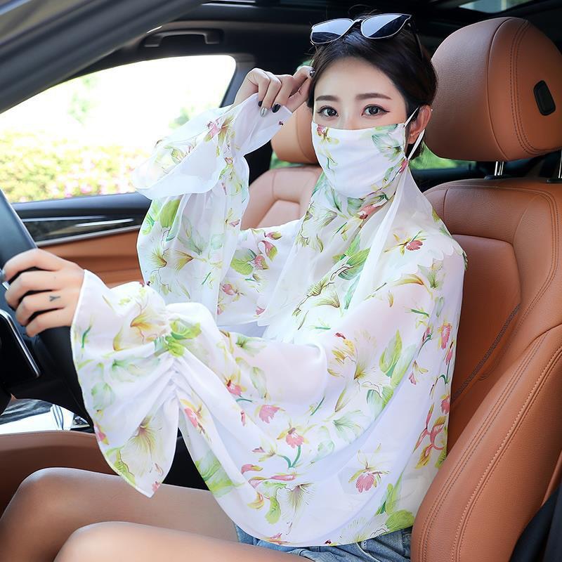 Women's Minimalist Face Mask And Neck Protection Integrated Sunscreen Clothing
