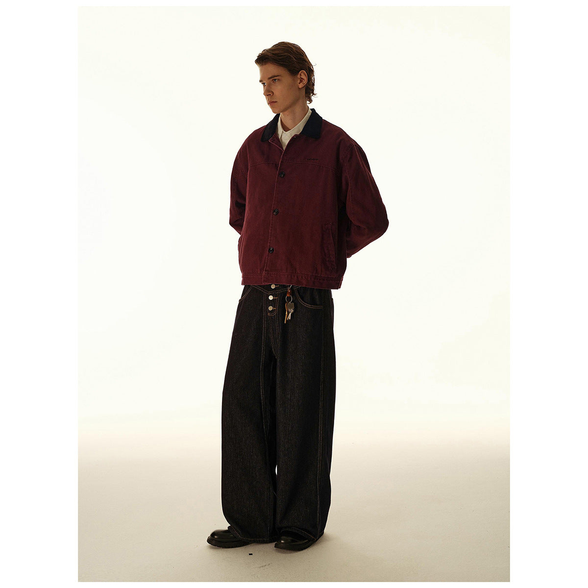 Mens Retro Workwear Jacket Short-Style Outerwear