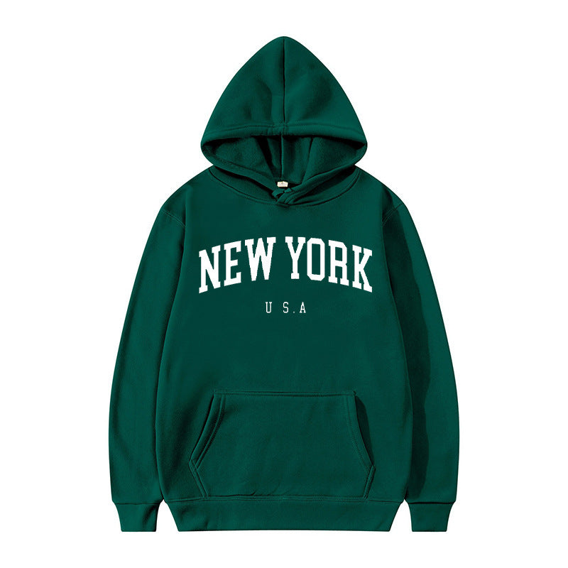 Printed Casual Sports Velvet Padded Hooded Sweatshirt Women's Autumn And Winter