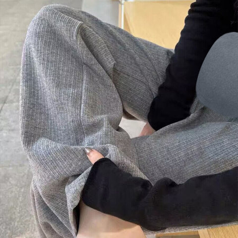 Women's Fashion Draped Padded Straight Wide Leg Pants