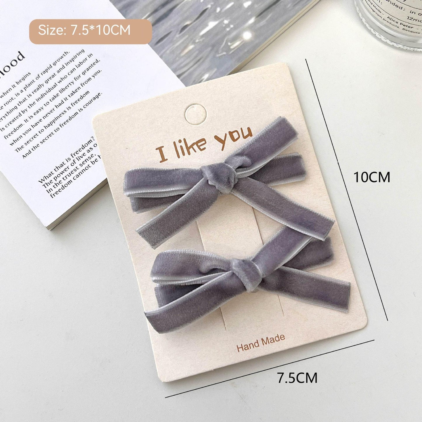 Simple Elegant Girl Velvet Bow Hair Clip Headdress