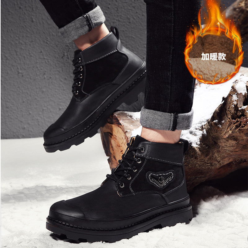 Men's casual plus fleece boots